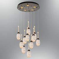 Özcan Aydınlatma 2819-11A Drop 11'li Yuvarlak Sarkıt Gold