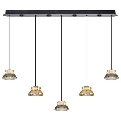 Özcan Aydınlatma 2826-5As-0324 Haat 5'Li Sıralı Mıx Sarkıt Sarı-Platin Mix