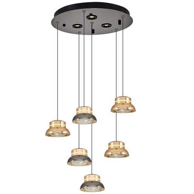 Özcan Aydınlatma 2826-6A-0324 Haat 6'Lı Yuvarlak Mıx Sarkıt Sarı-Platin Mix