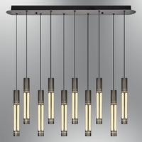 Özcan Aydınlatma 3118-10AS-24 Flute 10 Lu Sıralı Sarkıt Platin