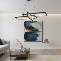 Özcan Aydınlatma 4158-1Ay-19 Square 3'Lü Yatay Sarkıt Siyah