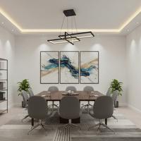 Özcan Aydınlatma 4158-1Ay-19 Square 3'Lü Yatay Sarkıt Siyah