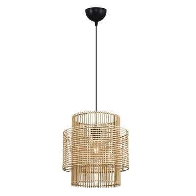 Özcan Aydınlatma 4458-41 Tekli Hasır Sarkıt 35*36Cm Ahşap