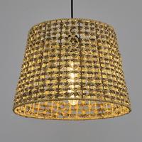 Özcan Aydınlatma 4458-43 Tekli Hasır Sarkıt 35*25Cm Ahşap