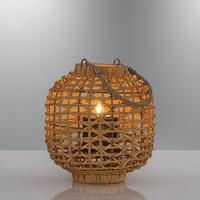 Özcan Aydınlatma 4458-47 Hasır Mumluk 22*24Cm Ahşap
