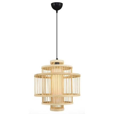 Özcan Aydınlatma 4458-50 Tekli Hasır Sarkıt 34*37Cm Ahşap