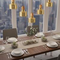 Özcan Aydınlatma 6461-5AS Kanaviçe 5 Lİ SIRALI SARKIT 