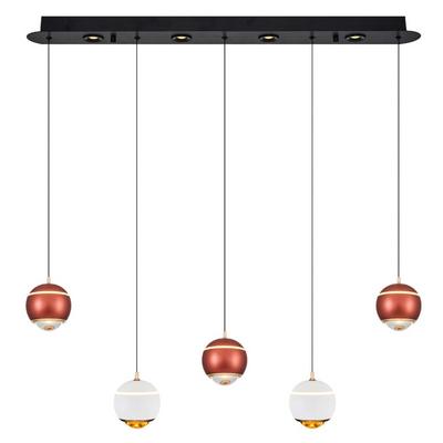 Özcan Aydınlatma Roge 5'Li Sıralı Sarkıt Beyaz-Kahve Mix 2806-5As-0104