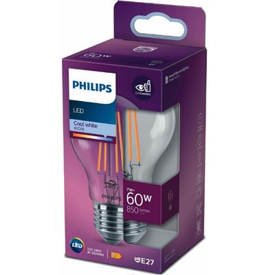 Philips LED Classic Şeffaf Filament Ampul 7W 850 Lumen 4000K Gunışığı Işık A60 E27 Duy