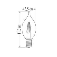 Rustik Kıvrık Buji LED Ampul 4 W E-14 2700K Amber Işık Şavk 500625