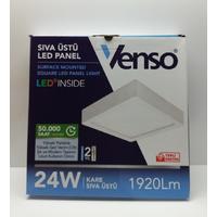 Venso Sıva Üstü Led Panel Siyah 24W Kare 6500K Beyaz Işık