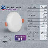 Forlife Yeni Nesil LED Panel 24 W 6500K Beyaz Işık FL-2022-B