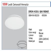 Ledli Dekoratif Armatür 18 W Beyaz Işık SBH16-00233 Braytron