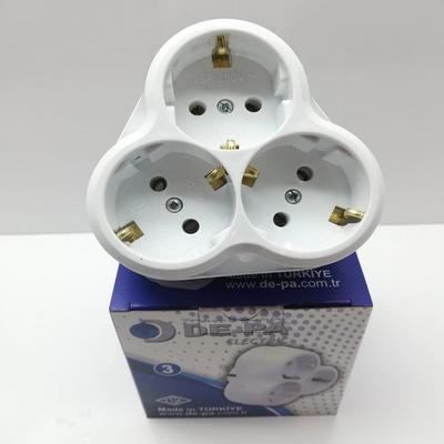 De-pa Papatya Golyat Fiş Priz 3'Lü 10009 Beyaz