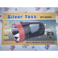 Silver Toss Ledli El Feneri Şarj Edilebilir Işıldaklı ST-6665